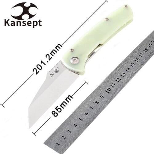 Kansept Main Street T1015B1 Pocket Knives 3.36'' 154CM Blade Jade G10 Handle Tactical Hunting Camping Folding Knife
