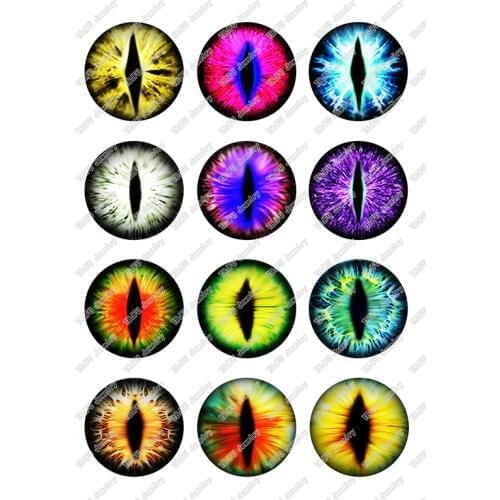 24pcs/lot Many Colors Choice Dragon Eyes Round Glass Cabochon 12 To 25mm Flatback Photo Cameo Pendant Diy Jewelry Findings T107