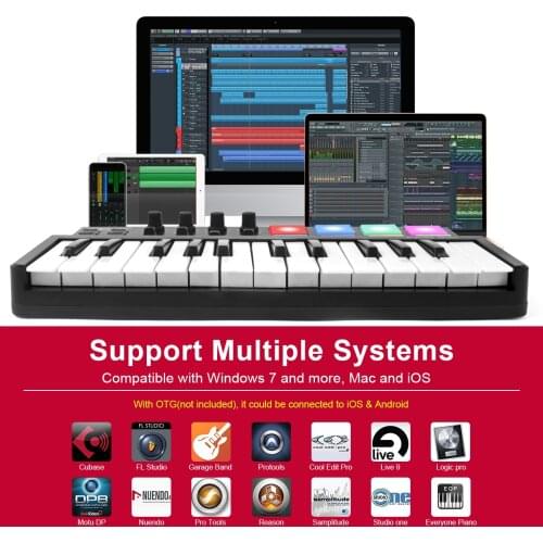 MIDI Keyboard USB Controller Synthesizer Beat Machine 8 Drum Pads with Pro Software Suite and Carry Bag Included