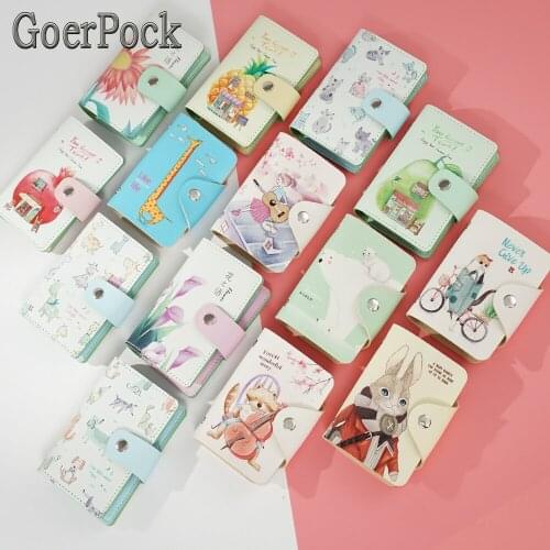 Fashion Cartoon PU Leather Function 20 Bits Card Case Business Casual Card Holder Men Women Credit Passport Card Bag ID Passport