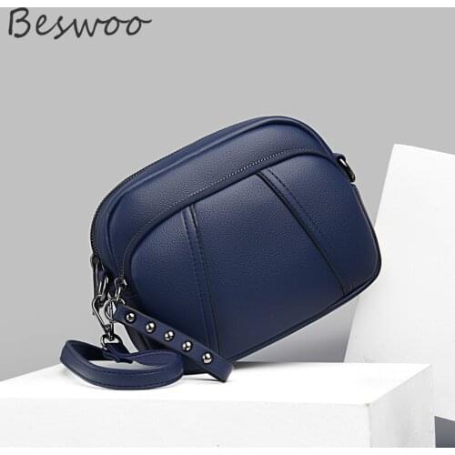 New Bags for Women 2021 Top Quality PU Leather Silod Shoulder Bag Two Zippers Fashion Retro Crossbody Bags Casual Tote Handbags