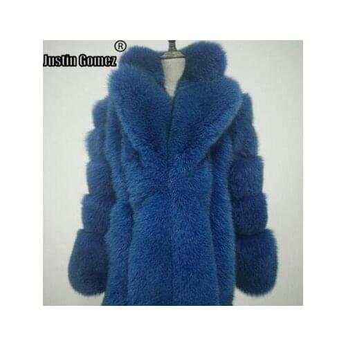 New Arrival Warm Plus Size Womens Tops and Blouses Thickened Super Soft Natural Luxury Coat Outerwear Fox Fur Coats for Women