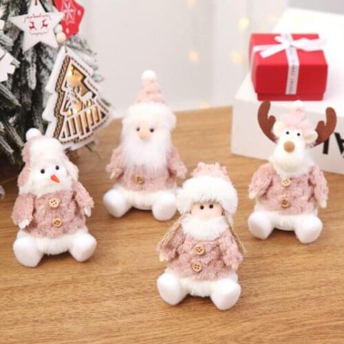 New Cute Christmas Santa Claus Snowman Elk Angel Dolls Ornaments Christmas Tree Pendant Xmas New Year Home Decor Kids Gifts