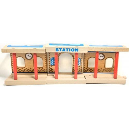 P103 free shipping Corridor train station Wooden track accessories are compatible with wooden train tracks childrens toy