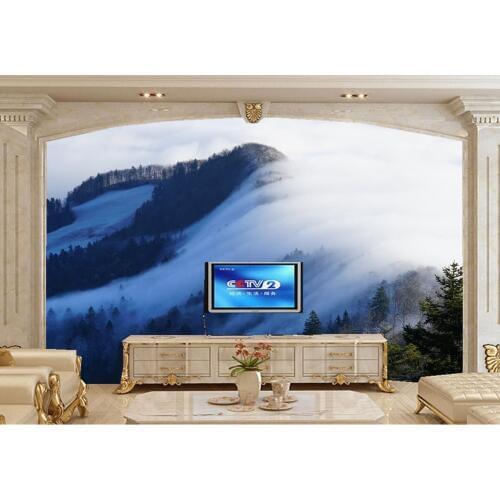 Papel de parede Forests Mountains Fog Nature photo wallpaper,restaurant living room TV background sofa wall bedroom bar 3d mural