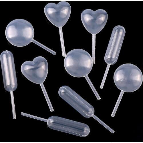 50pc/lot Heart 4ml Plastic Pipettes Disposable Safe Plastic Eye Dropper For Silicone Mold UV Epoxy Resin Craft Jewelry Making