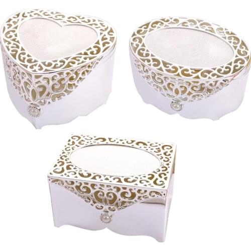 European Style Trinket Jewelry Box Portable Storage Organizer Earring Holder Gift Jewelry Display Travel Case Rectangular