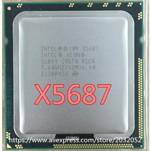 Intel Xeon X5687 processor (3.6GHz/12MB/4 cores/Socket 1366/6.4 GT/s QPI)Original Server CPU free shipping