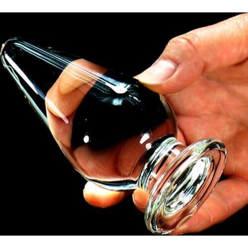 50mm diameter transparent glass anal plug anus dilator masturbator stimulator buttplug butt plugs sex toys for woman