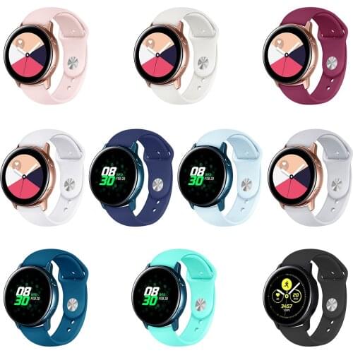 Newest 20mm Silicone Band for Samsung Galaxy Watch Active 2 Active 3 Gear S2 Watchband Bracelet Strap for Huami Amazfit bip