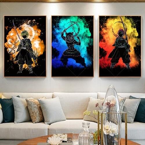 Modern Nordic Prints Posters Modular Anime Demon Slayer Tanjiro Wall Art Canvas Painting Boys Room Bedroom Living Room Pictures