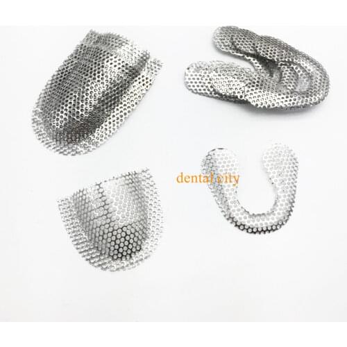 10Pcs Dental Impression Tray Dental Stainless Metal Net Strengthen