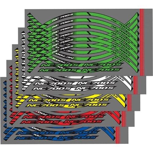 For HONDA NC 700S NC700S 12 X Motorcycle Outer Wheel Reflective Sticker Moto Fashion Decorative Stripe Decal Sticker