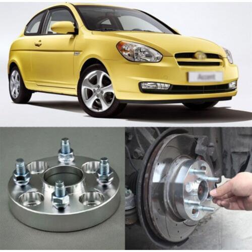 Teeze 4pcs New Billet 4 Lug 12*1.5 Studs Wheel Spacers Adapters For Hyundai Accent 2006-2016