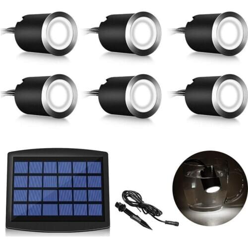 Thrisdar 6PCS/Set Solar LED Deck Light Outdoor Garden Pathway Solar Underground Light Landscape Patio Stair LED Spotlight
