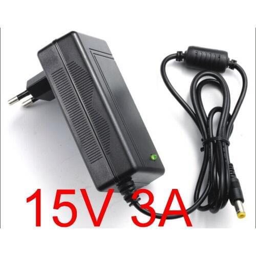 1PCS High quality IC solutions AC 100V-240V DC 15V 3A Switch power supply, 45W LED adapter, DC 5.5*2.1-2.5mm
