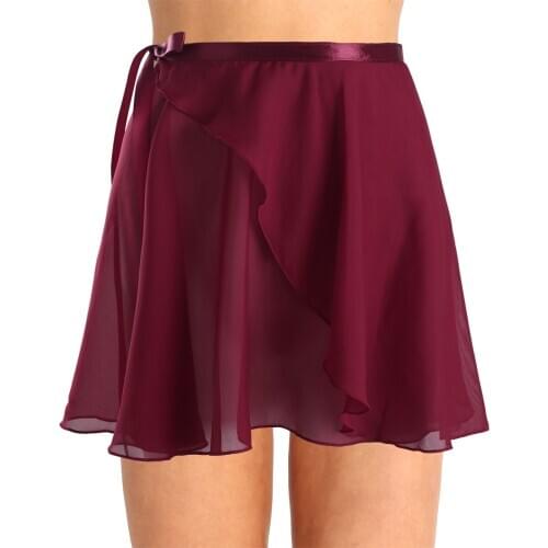Winying Women Ballet Skirt Adult Chiffon Soft Ballet Wrap Skirt Ballet Dance Tutu Skirt Skate Wrap Dancewear Performance Costume
