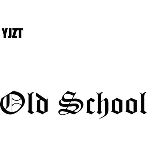 YJZT 16CM*3.1CM OLD SCHOOL Funny Caravan Vinyl Decal Car Sticker Black Silver C10-01085