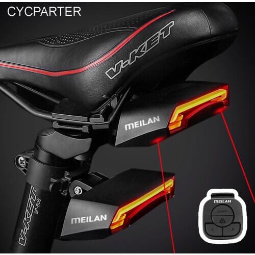 MEILAN X5 Smart Bike Tail Light Turn Signals Automatic Brake Light Wireless USB Remote Control Rear Light Safety Warning Lights