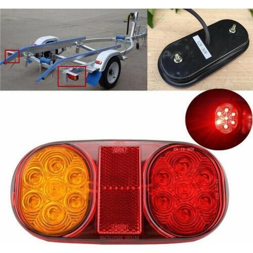 Yellow+Red LED Tail Lights Stop ABS Waterproof Indicator Car Boat Trailer Bulbs Accessories DC 10-30V LED Tail Lights