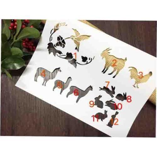 Animal Goat Rabbit Scrapbooking card DIY album masking spray painted template drawing stencils laser cut template KW692409