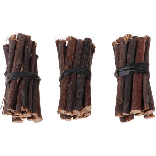 1/12 Dollhouse Miniature Accessories 3 Straps Wooden Sticks Firewood Room Garden Life Scenes Decor