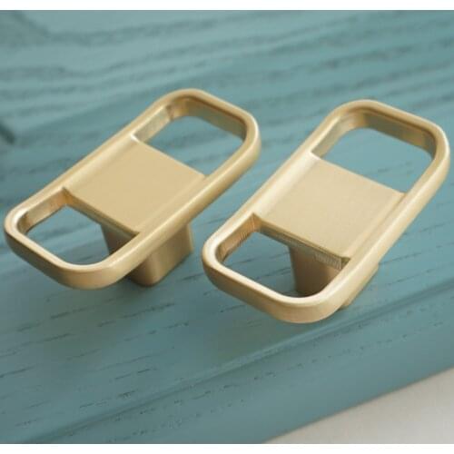 1.26" Brass Cabinet Knobs Zinc Alloy Drawer Pulls Dresser Knob Modern Furniture Pull Knobs Single Hole Door Pull Hardware 32mm