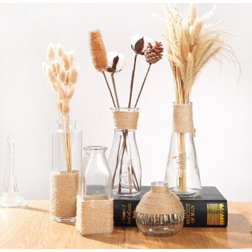1PC Glass Vase European Decoration Home Flower Vase Flower Arrangement Hydroponic Tabletop Vase For Flower OK 0778