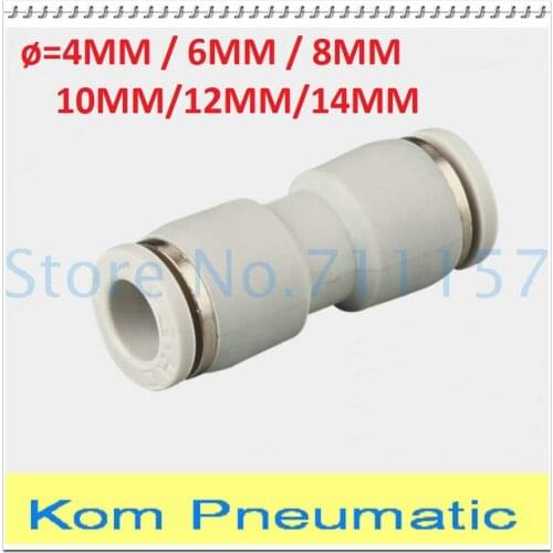 100% Good Quality Kom Pneumatic Union Straight PU 8mm 4mm 6mm 10mm 12mm 14mm Pipe Tube Fitting Quick Connector PU-6 PU-8 PU-10