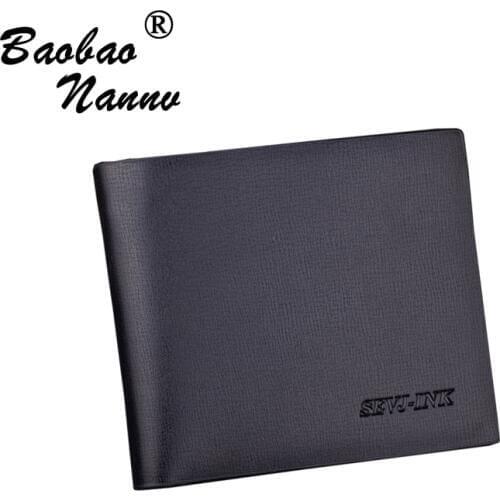 2 TYPES Men Wallet Fashion Short Coin Pocket Vertical Men Leather Purse High Quality Transverse Mini Male Card ID Holder