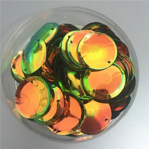 200pcs/lot Large Round Sequins 20mm PVC Cup With 2 Side Holes Garment Decoration Handmade Clothing Accessories Golden Black