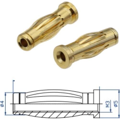 All copper plated Banana plug Lantern flower With M3 thread inside Plug socket Connector Wire terminals For testing