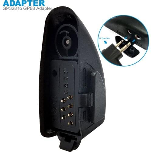 Walkie Talkie Adapter Suitable for Motorola GP328 Multi-pin Plug to M-Type 2 Pin Headset Microphone Accessories Connector