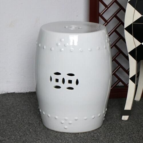 American Country Shoe Change stool Flower And Bird Ceramic Drum stool Flower And Bird white glazed porcelain ceramic stool