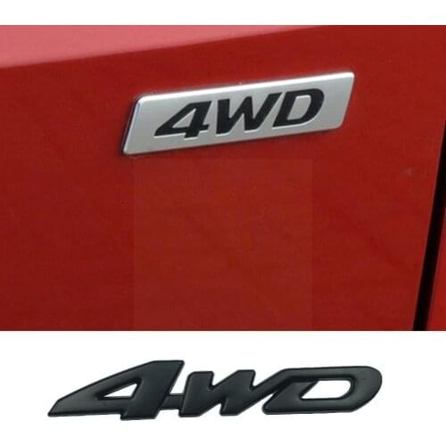 Car Tail Rear Side Metal Car Logo Car 4WD Sticker Car For SUV Emblem Auto Silver Decal Black Decor Trunk Red Styling 4WD Ba W7A9