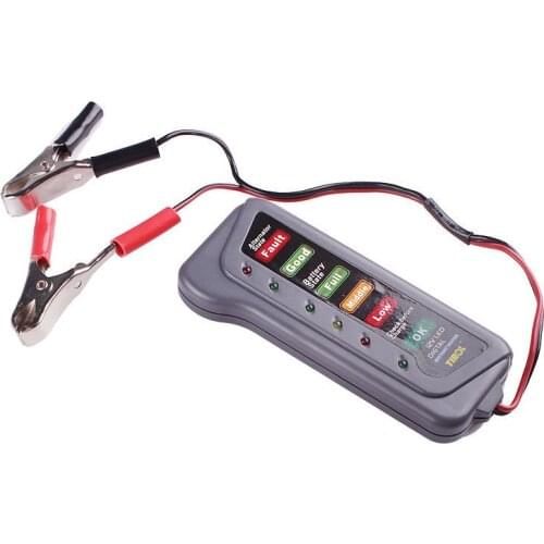 Car 12V Battery Tester Electric Vehicle Motorcycle Battery Tester 6 LED Lights Display Car Diagnostic Tool Auto Battery Tester