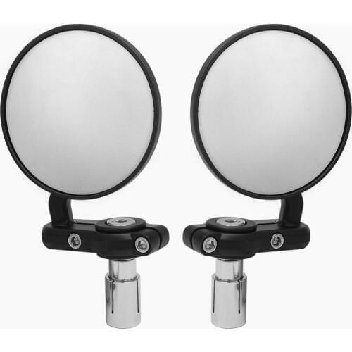22mm Motorcycle Handle Bar End Rearview Side Mirrors Universal Cafe Racer Black Aluminum Mirror Motorbike Accessories