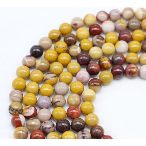 1strand/lot Natural Mookaite Egg Yolk Sodalite Stone Bead Strand 4/6/8/10/12mm Round Loose Spacer Beads For DIY Jewelry Making