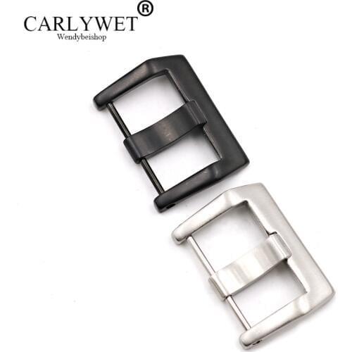 CARLYWET 24mm Wholesale High Quality 316L Stainless Steel Watch Band Strap Belt Pre V Screw Pin Buckle For Bell&Ross Panerai