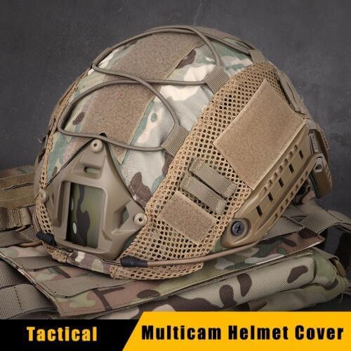 Tactical Multicam Helmet Cover for FAST Airsoft Helmets Paintball Wargame Gear Ballistic Helmets Cover 11 Colors