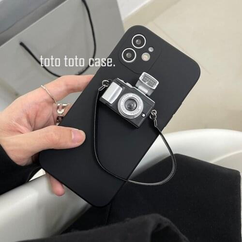 3D Camara Flash Light Black Case for iPhone 12 Pro Max Back Phone Cover for 12 Mini 11 Pro Max X XS XR 8 7 Plus SE 2020 Capa
