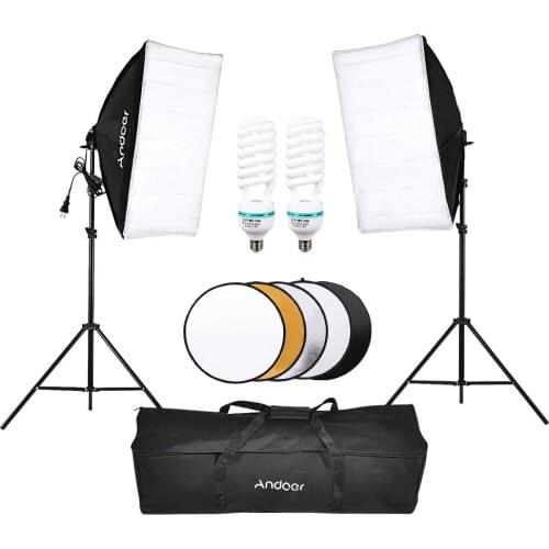 CZ STOCK Photo Studio Softbox Lighting Kit Video 2 pcs 135W Bulb 2 Light Stand 2 Softbox Photography Reflector Carrying Bag