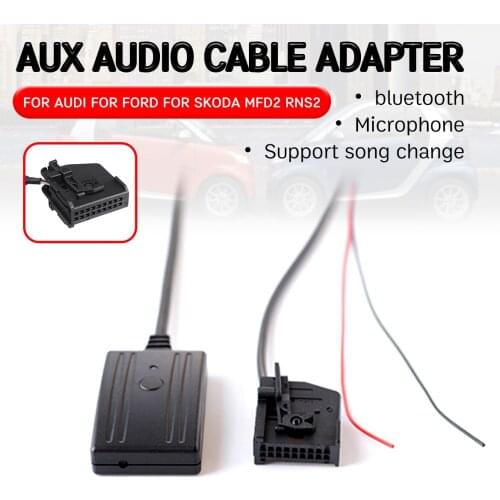 For Audi RNS2 MFD2 CD Host Cable Adapter for Volkswagen Hands-free Hifi aux module for 18 Pin Head Unit bluetooth Aux Receiver