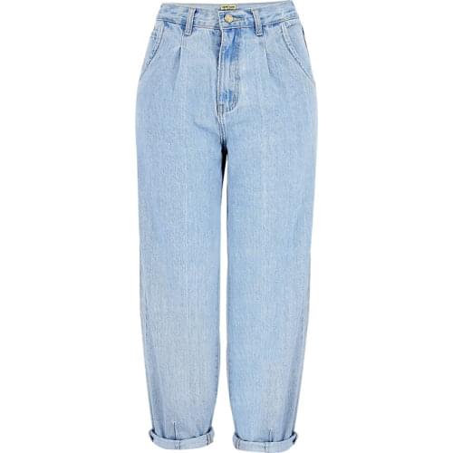 Spring autumn fashion cotton denim jeans women 2021 new high waist blue retro harem washed office lady Casual jeans female K344