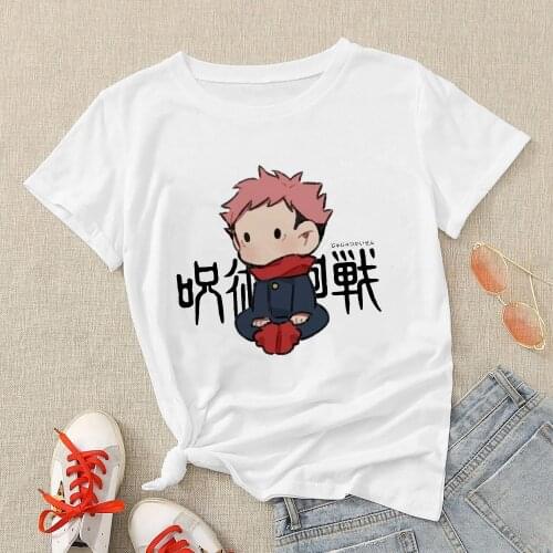 Women Tshirts Jujutsu Kaisen Anime Itadori Yuji Short Sleeve T Shirt Casual T-shirt Female Streetwear Tops