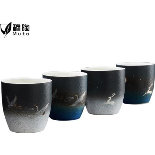 Ceramic Tea set Tea Cup White porcelain suet jade Tea set tea cup Master Tea Cup Home Personal Tea Cup teacup retro style cup