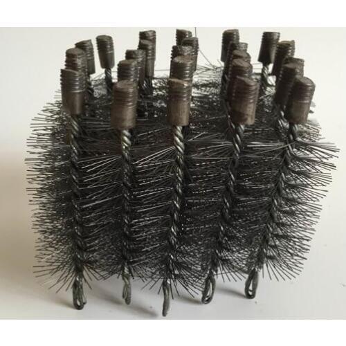 1PCS 10/12/14/16/18/20/25/30/32/35/38/40/43/45/50mm Diameter Stainless Steel Round Wire Tube Pipe Cleaning Brush 12mm 6mm Thread