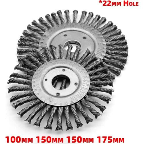 Lawn Mower Brush Disc Grass Trimmer Head Twist Knot Steel Wire Wheel Rounded Edge Weed Power Rust Removal Cup For Angle Grinder
