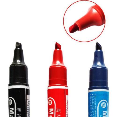 Bulk Logistics Courier Black/Blue/Red Colour Double Head Round Oblique Head Permanent Marker Can Add Ink Individual Package A8