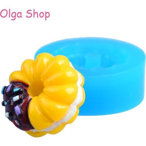 TYL006 Miniature Mold Spiral Donut Doughnut Flexible Silicone Mold Kawaii Sweets Decoden Jewelry Earrings Polymer Clay